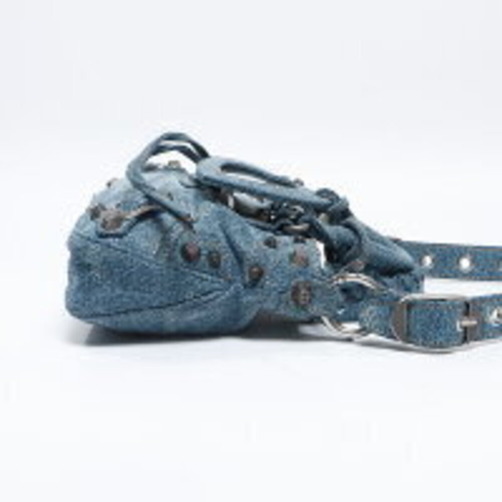 Balenciaga Le Cagole XS Denim Giant Shoulder Bag Navy Blue - Picture 5 of 13